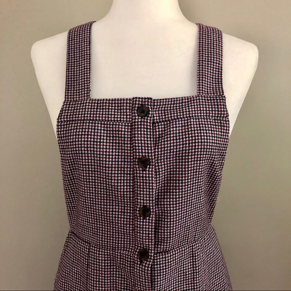 Forever 21 Dresses & Skirts - Navy & Maroon Houndstooth Button Down Jumper